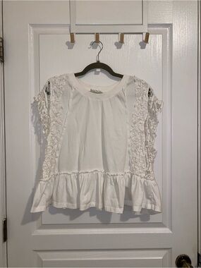 Anthropologie Lace Peplum-ish Top